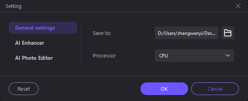 general settings