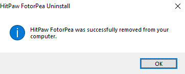 hitpaw fotorpea uninstall finish
