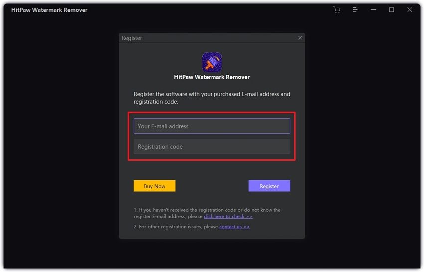 HitPaw Watermark Remover register email and code