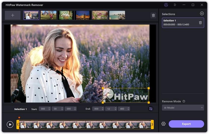 HitPaw Watermark Remover upload the video