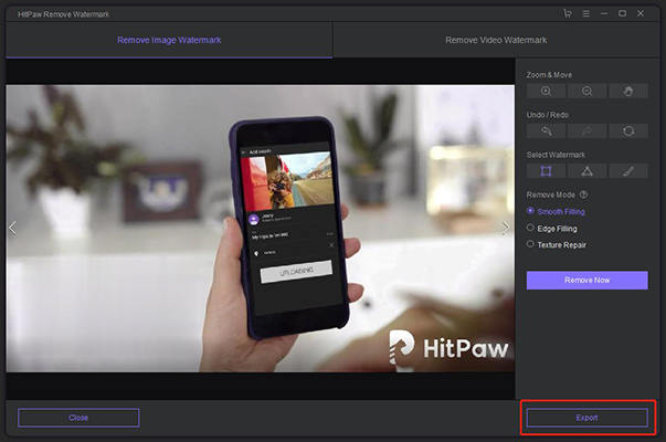 hitpaw watermark remover removes watermark