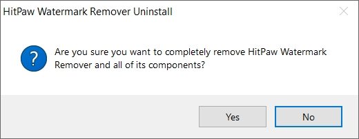 HitPaw Watermark Remover uninstall ask