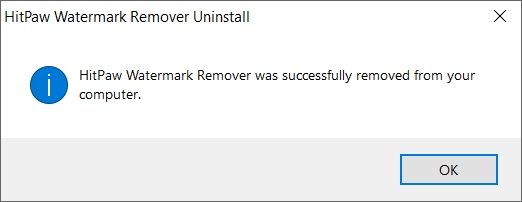 HitPaw Watermark Remover uninstall success