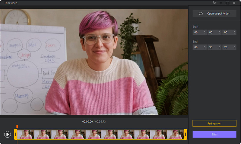 trim recorded webcam videos