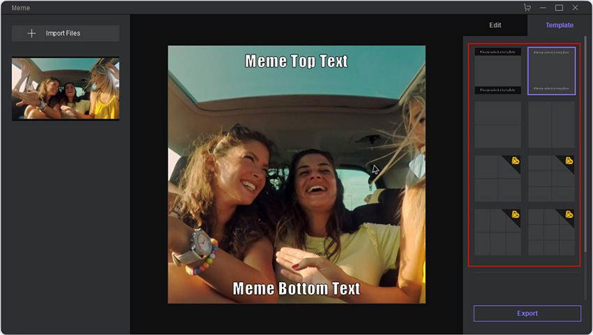 HitPaw Meme Generator change template