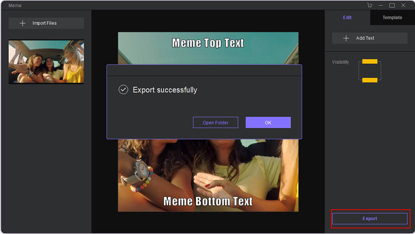 HitPaw Meme Generator to export meme