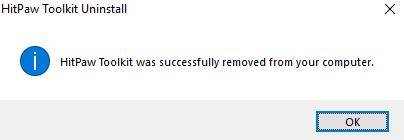 hitpaw toolkit uninstall success