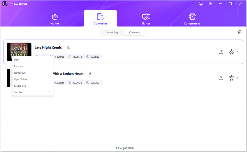 access converted alac audio files