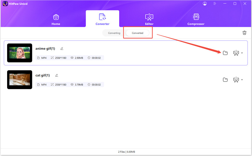 access to converted gif videos