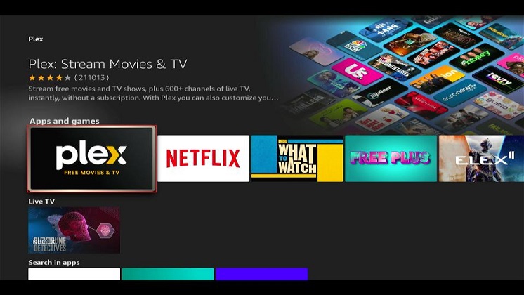 auf das plex-symbol klicken.