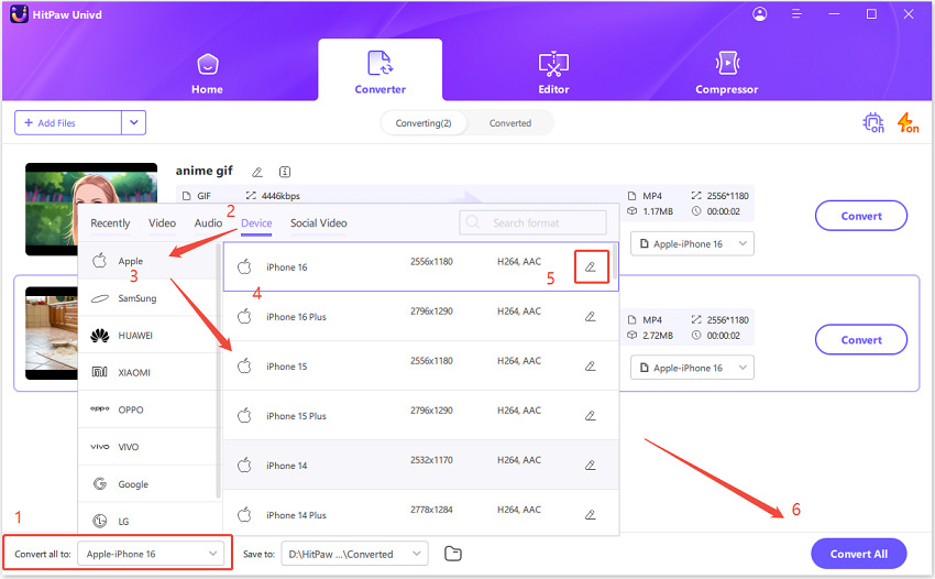 choose to convert gif to mp4