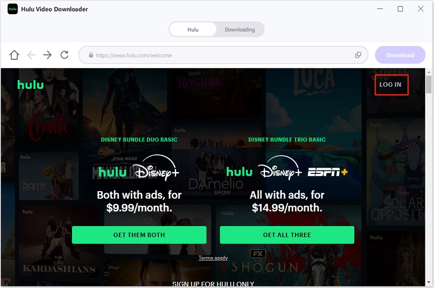 faça login na sua conta hulu