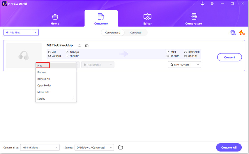 play au file with hitpaw