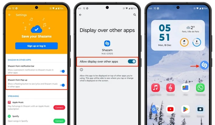 shazam video using pop-up shazam