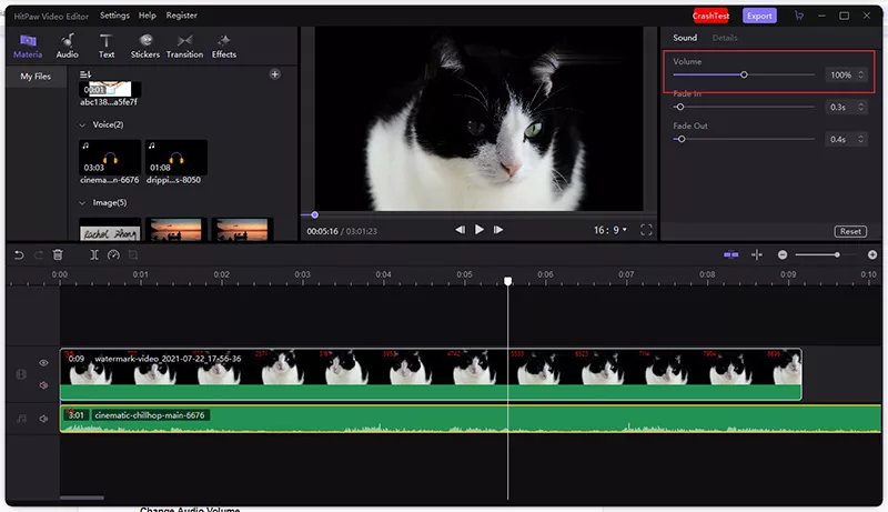 change audio volume