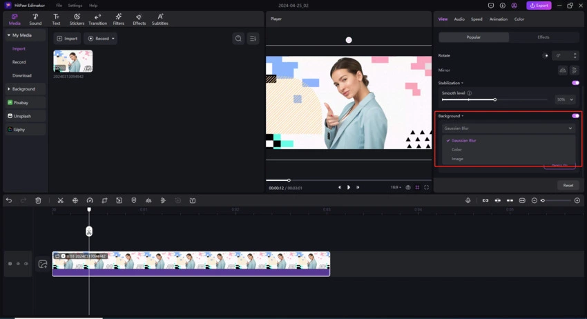 change the video background