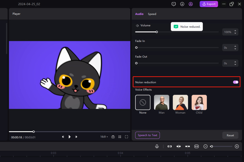 edimakor noise reduction