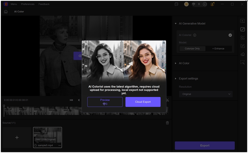 preview colorized video