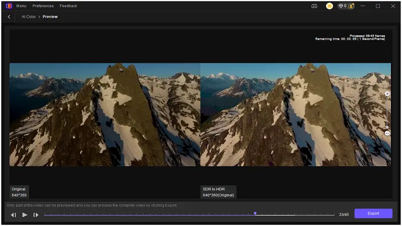 preview the changes and export