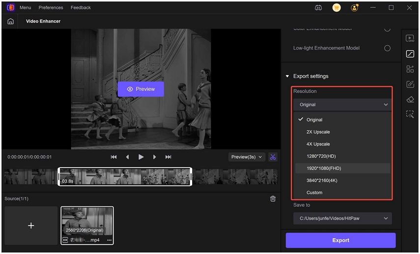 colorization export settings