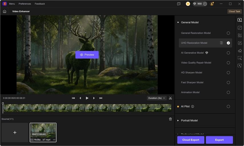 enhance ai topiary video