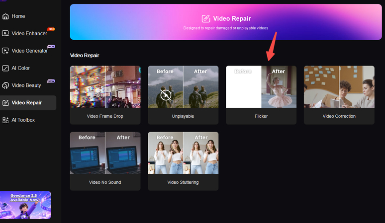 Choosing an AI model in HitPaw VikPea for video enhancement