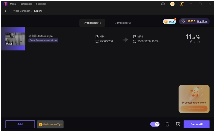 exporting the colorized video