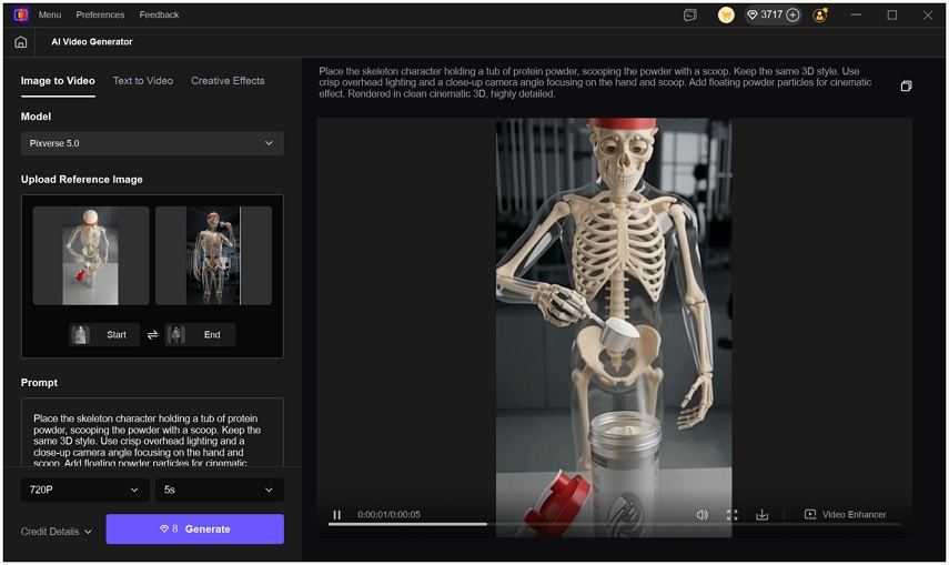 preview and download generated video