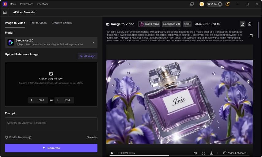 Seedance 2.0 Video in HitPaw VikPea generieren und optimieren
