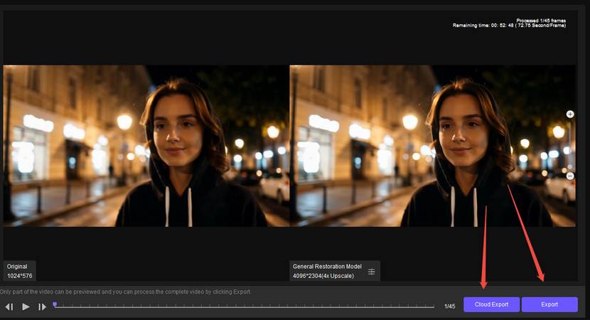 Export enhanced video from HitPaw VikPea