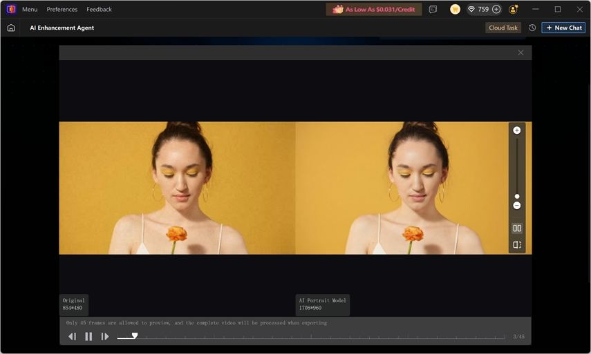 Confronto tra anteprime di ottimizzazione video su Vikpea