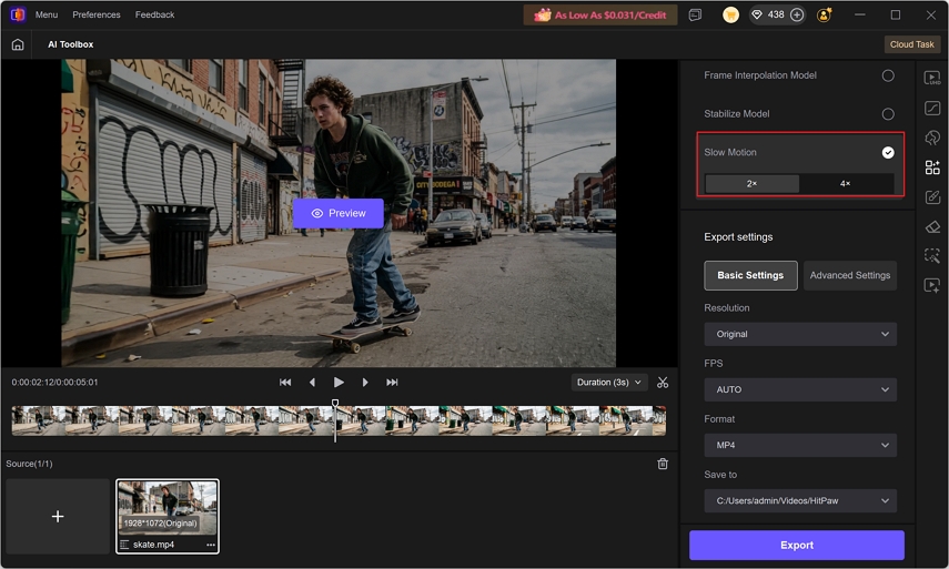 hitpwa vikpea video slow motion feature