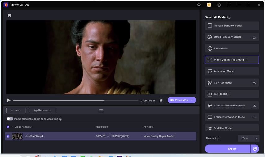 import low-resolution video to hitpaw vikpea