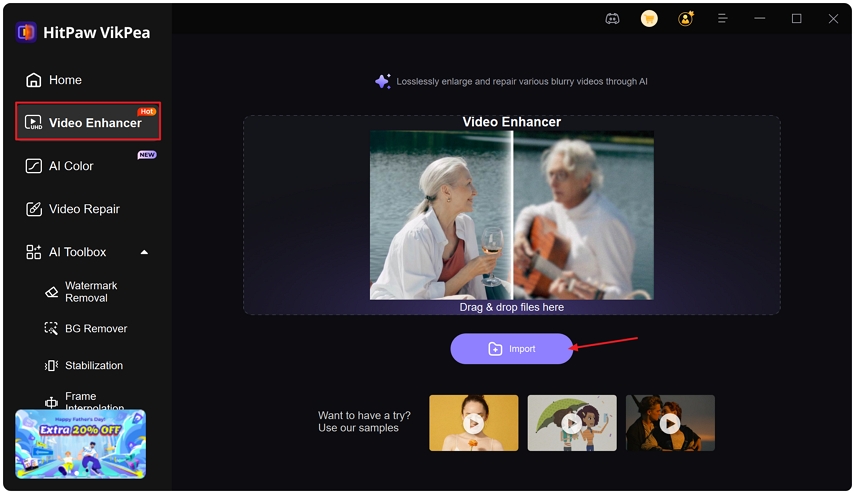 hitpaw vikpea video enhancer feature
