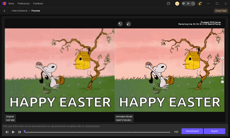 increase resolution and preview improved gif result