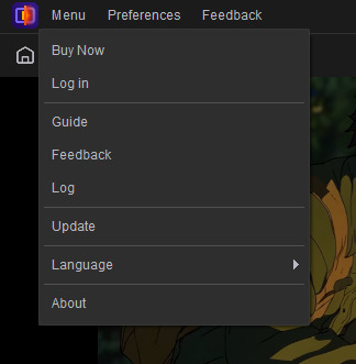 menu interface