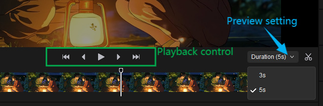 video playback and preview settings