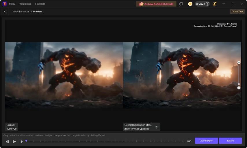 vikpea enhance gameplay video to 8k