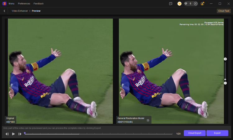 increase resolution and preview improved gif result