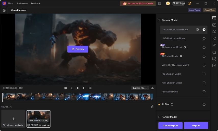 vikpea enhance gameplay video to 4k