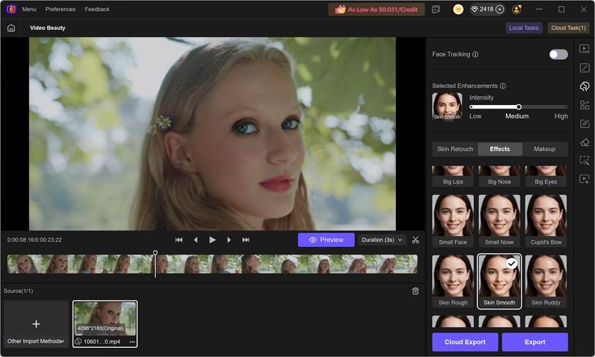 skin smooth with davinci resolve alternative