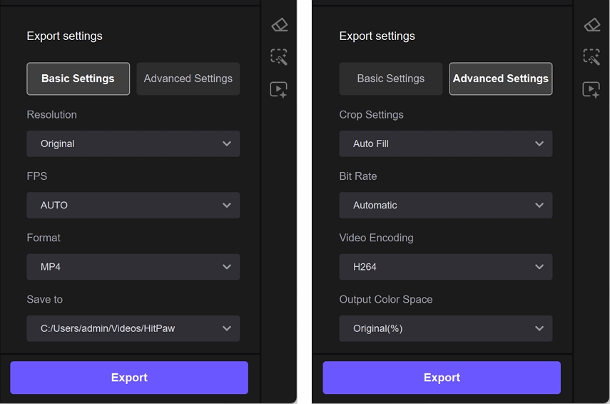 video slow motion export settings