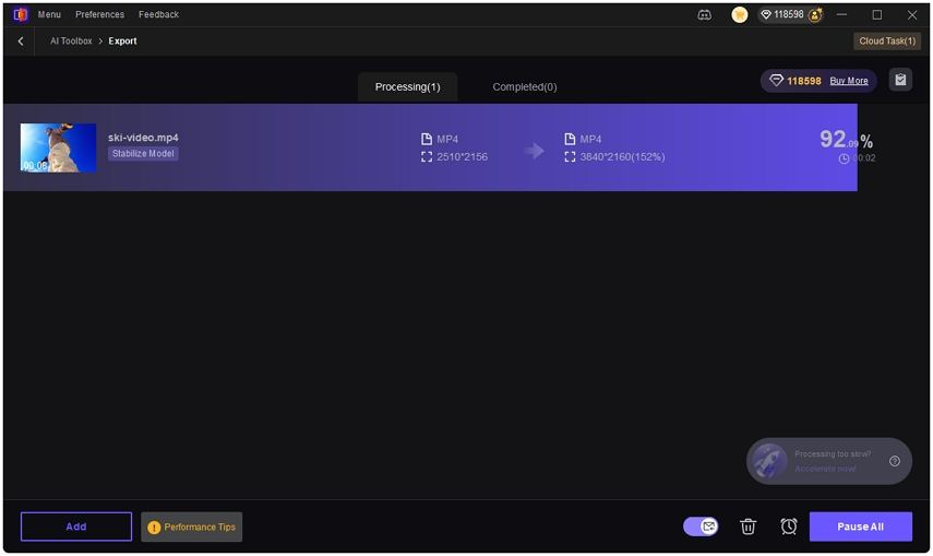 start stabilizing video