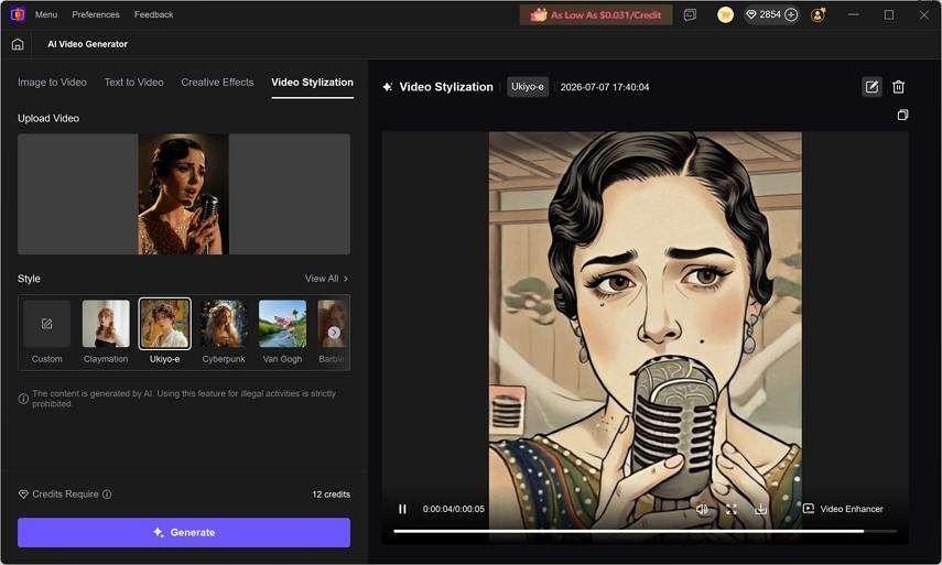 turn video into Ukiyo-e style with HitPaw VikPea