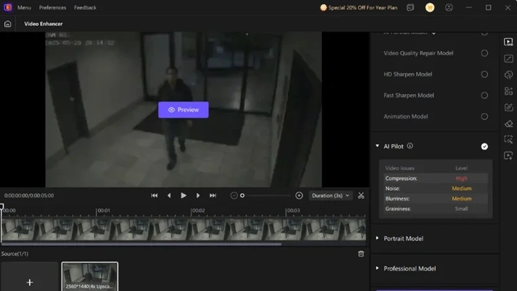 uploading blurry cctv footage for enhancement
