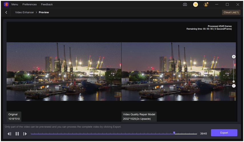 hitpaw vikpea video quality repair model preview