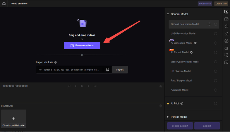 Upload a video to HitPaw VikPea for enhancement
