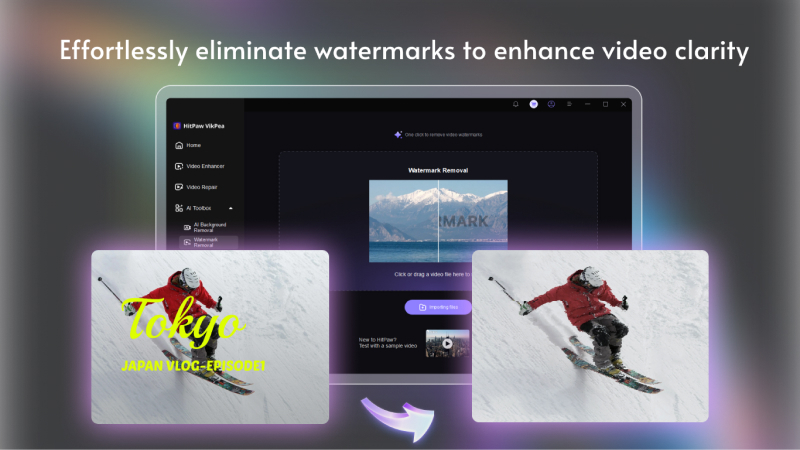 Removing a watermark with HitPaw VikPea