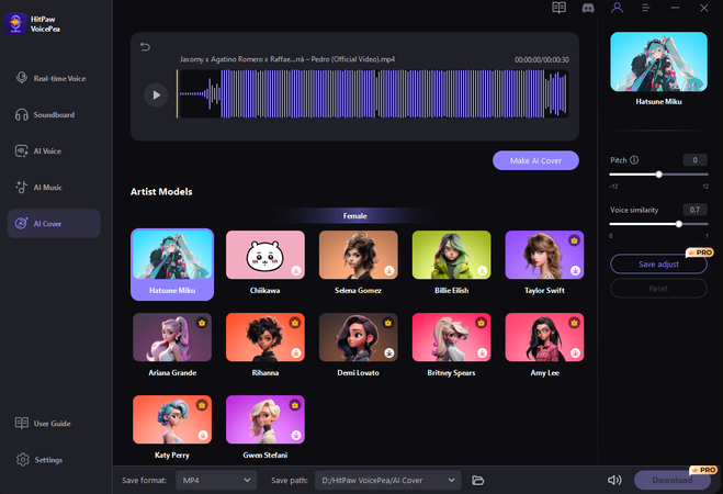 Choisir les modèles d'artistes AI