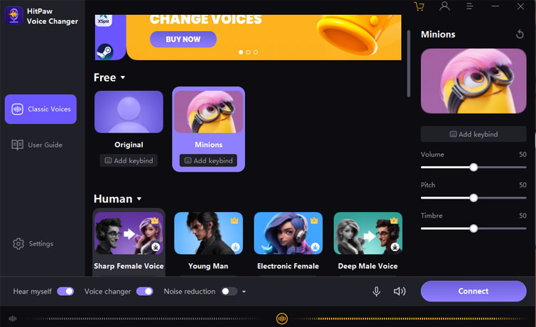 choose effects in hitpaw voice changer